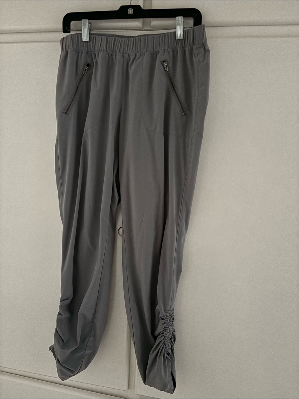 Athleta Gray Jogger Sweatpants with Ruched Hem